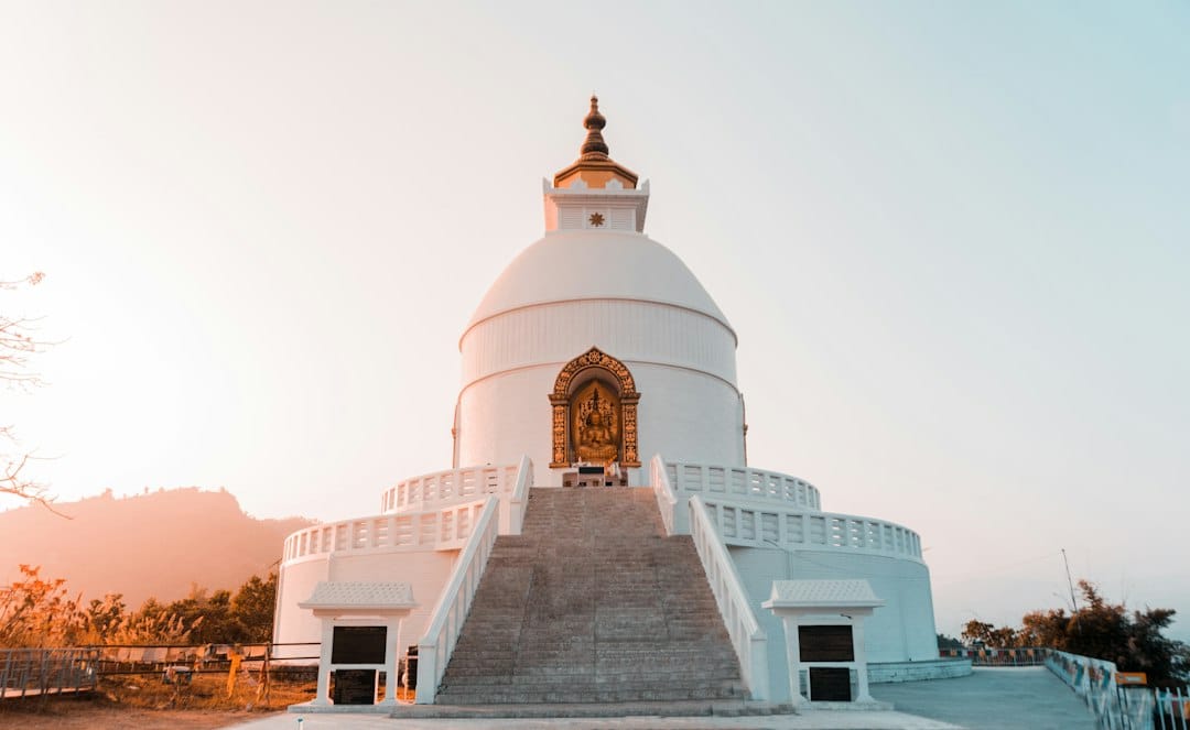 The World Peace Pagoda above Pokhara