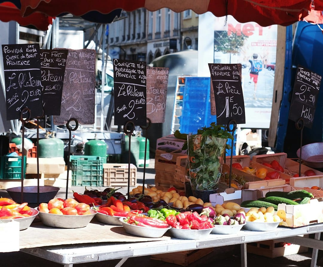 Food market stalls in Lyon