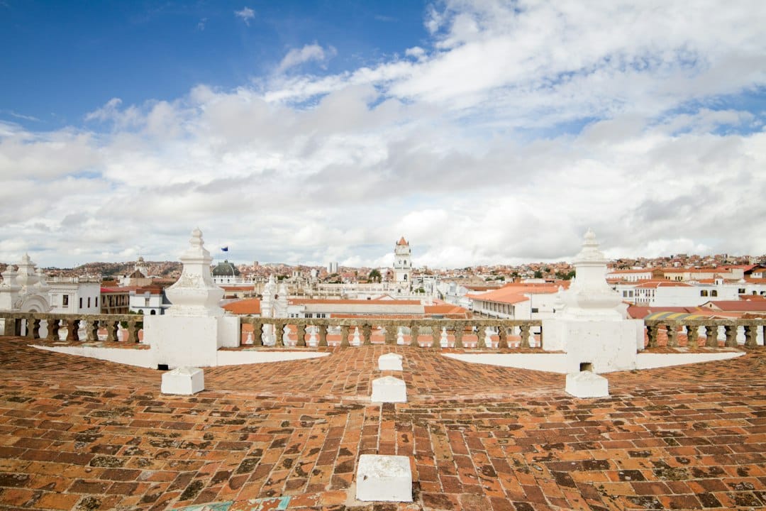 Whitewashed rooftops and domes seen from San Felipe Neri, Sucre