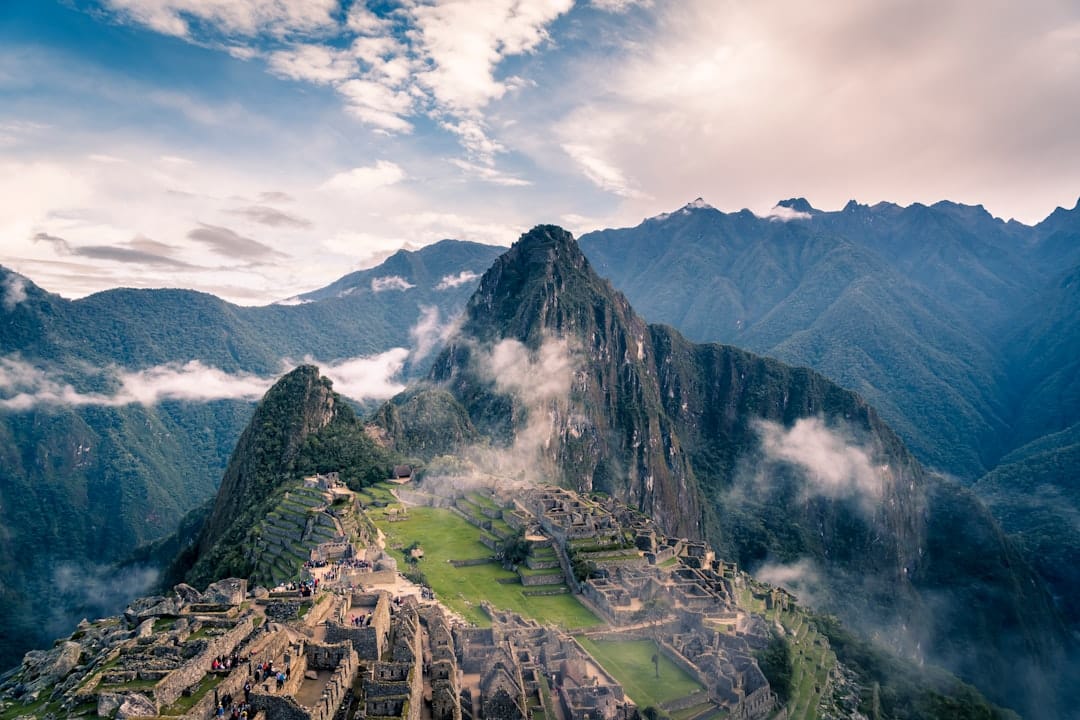 The Inca citadel of Machu Picchu with Huayna Picchu peak behind