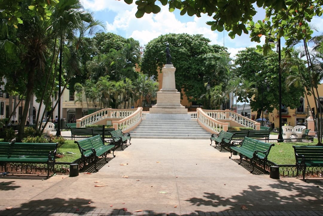 The Monumento a la Patria, a carved stone monument on Paseo de Montejo in Mérida