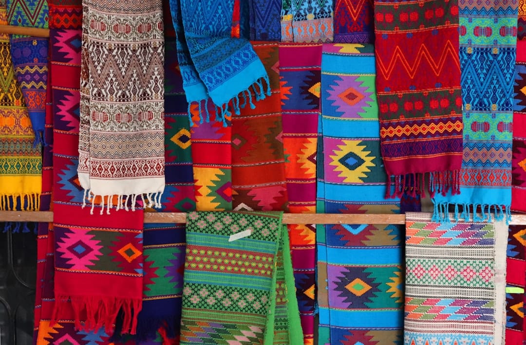 Handwoven Andean textiles on display, the tradition documented at Museo ASUR in Sucre