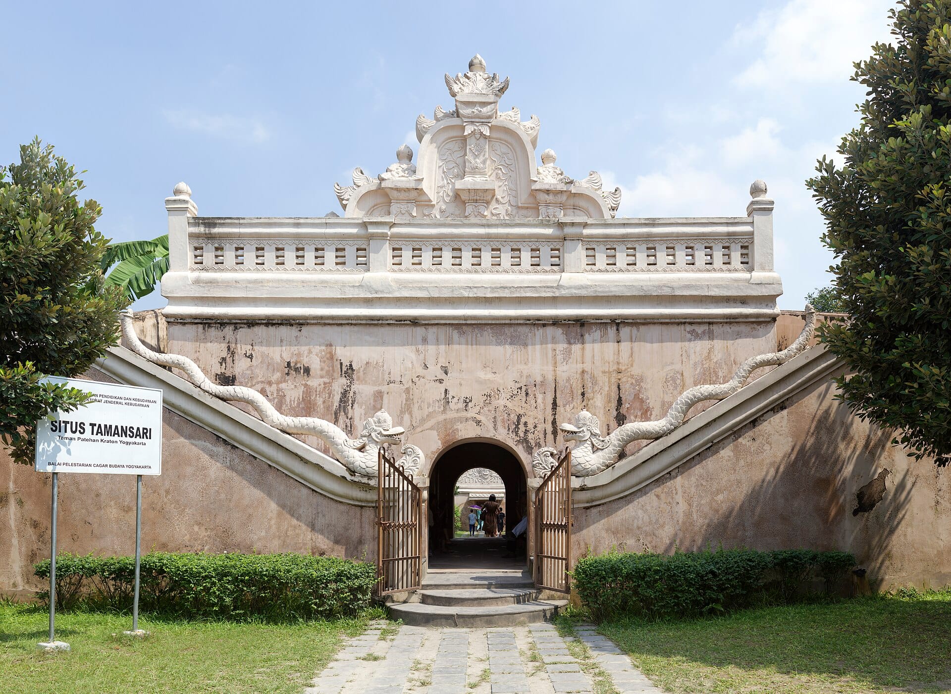 Stone gateway at Taman Sari, the former royal water castle in Yogyakarta