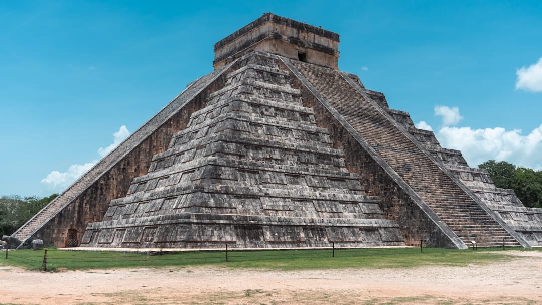The rounded Pyramid of the Magician at the Uxmal Maya ruins south of Mérida
