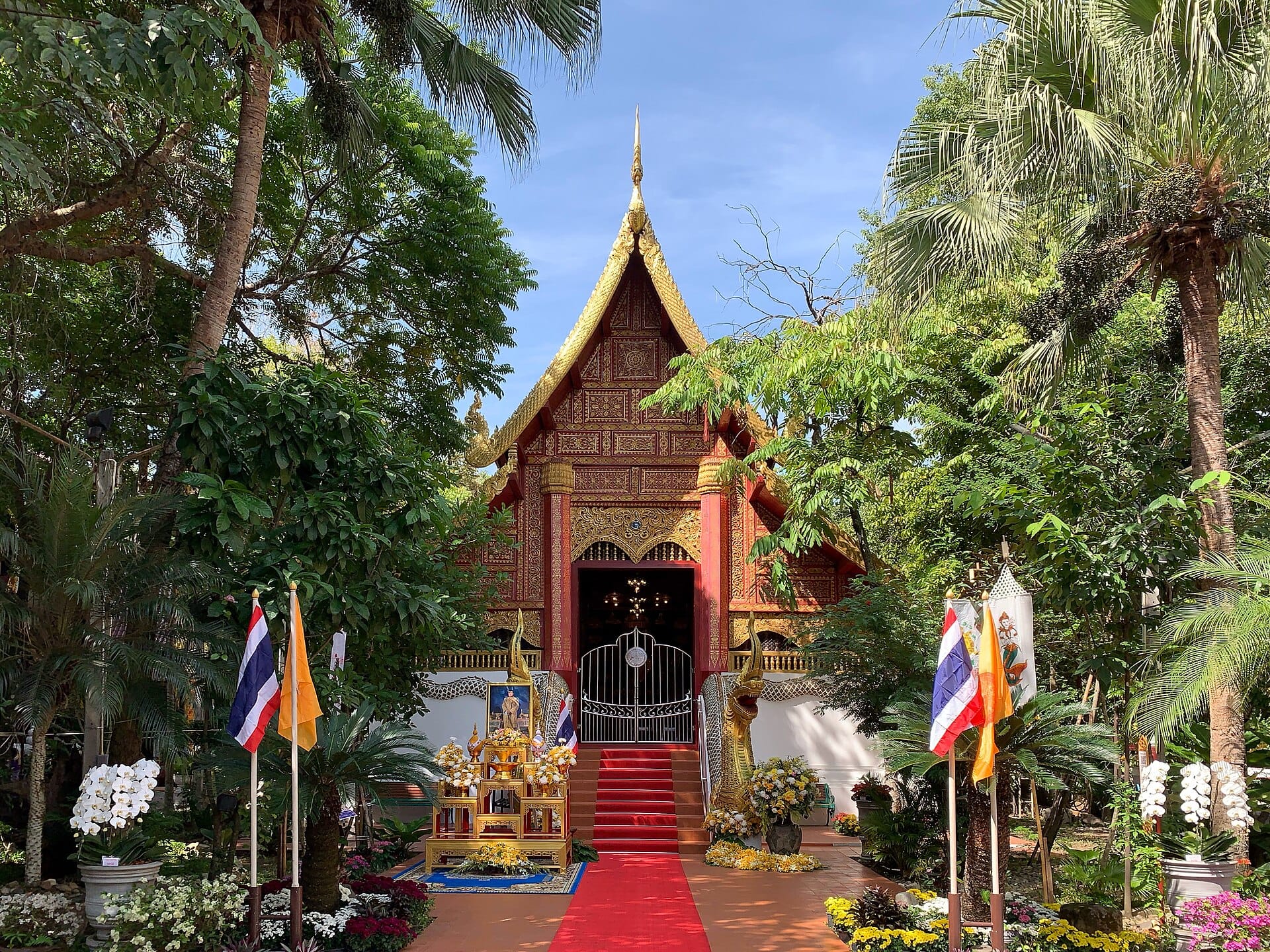 The gilded Lanna ubosot of Wat Phra Kaew in Chiang Rai city