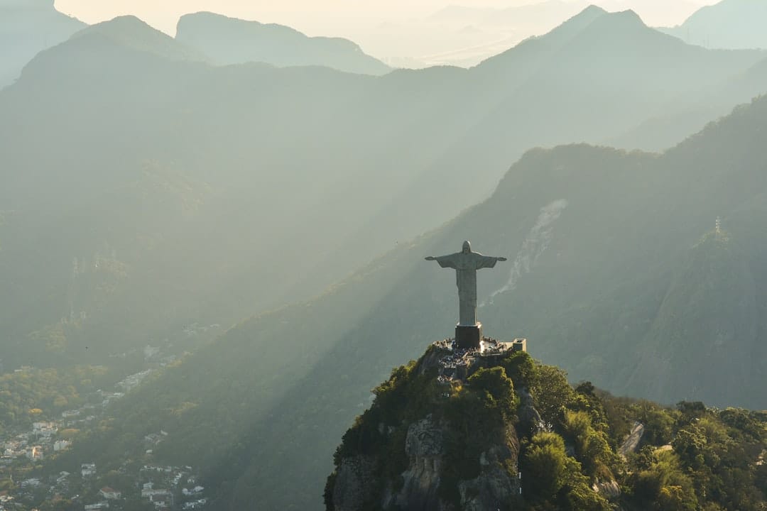 Christ the Redeemer statue on Corcovado peak above Rio de Janeiro