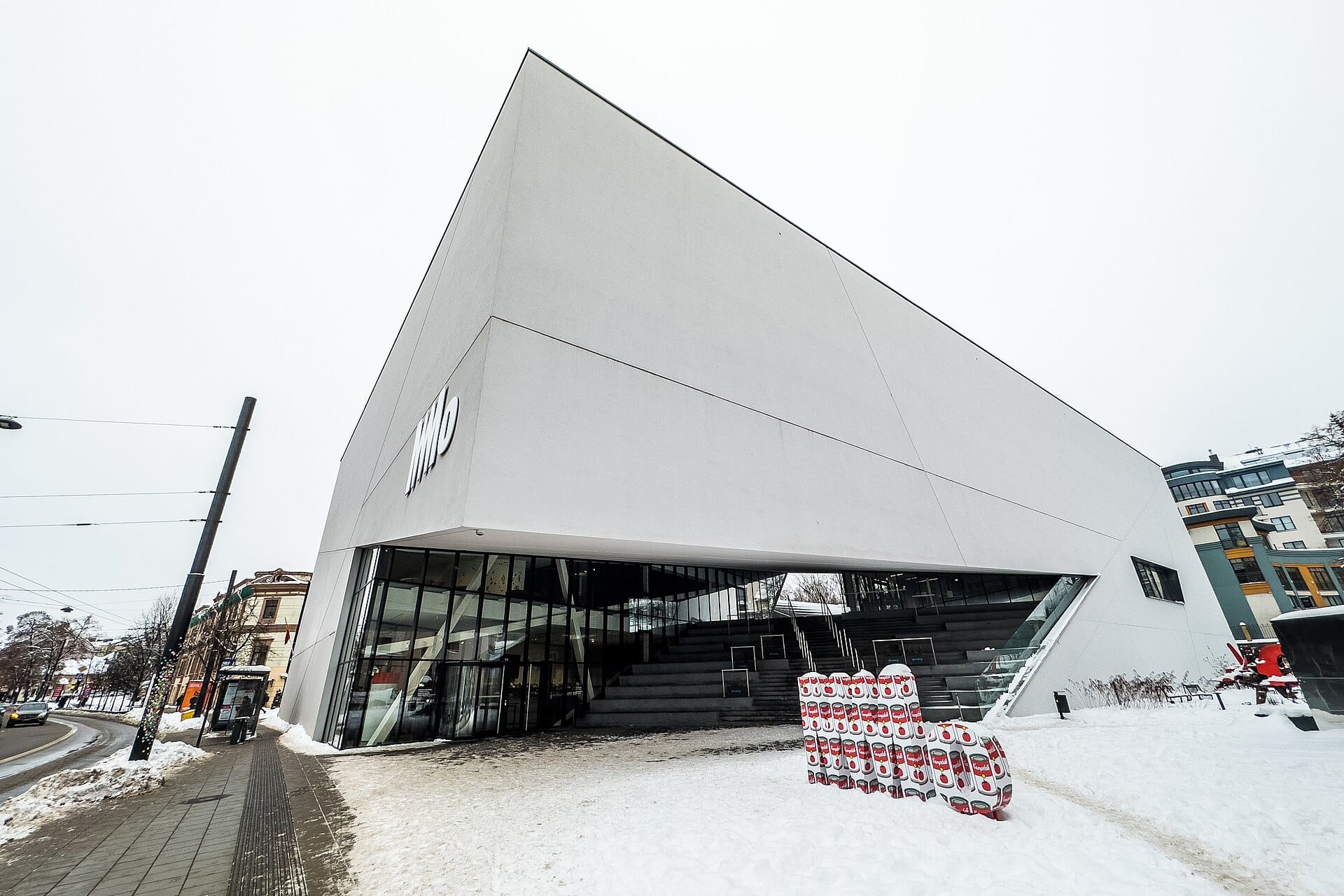 The angular white MO Museum building in Vilnius, designed by Studio Libeskind