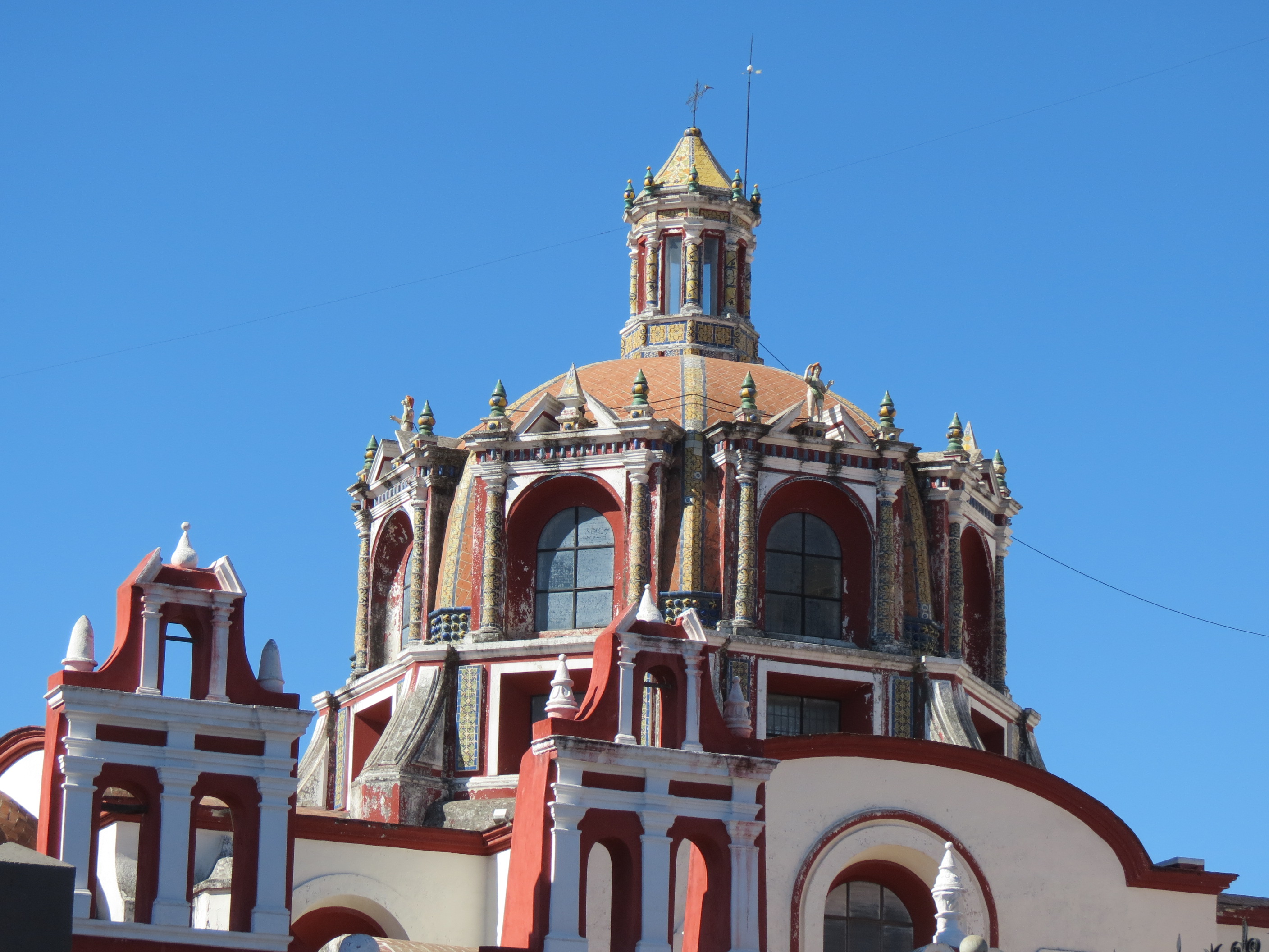 Talavera-tiled dome of the Templo de Santo Domingo in Puebla