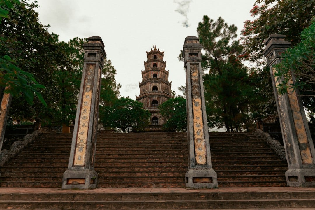 The seven-story Phuoc Duyen Tower at Thien Mu Pagoda above the Perfume River